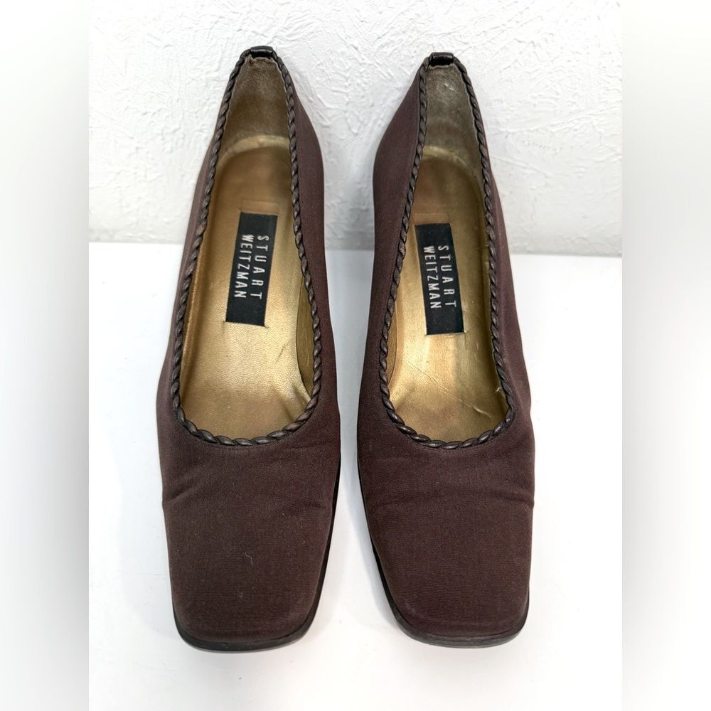 Stuart Weitzman Chocolate Brown Square Toe Heels – Women’s Size 7.5